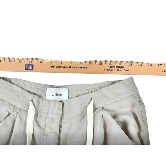 Wilfred Aritzia Cropped Allant Pants Size 4 Stone Beige Drawstring Minimalist - Picture 7 of 11